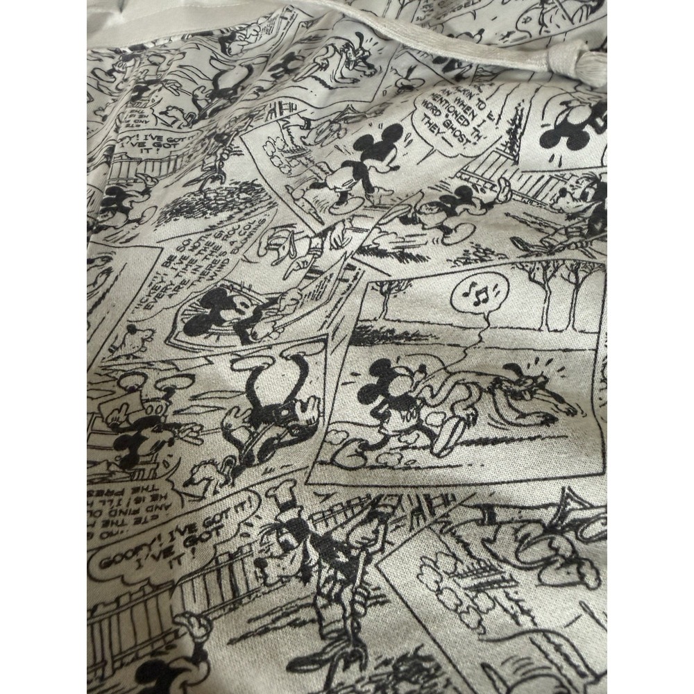 Disney Shorts Adult Large Grey Mickey Text All Over Print Drawstring Relax Mens - Picture 4 of 12